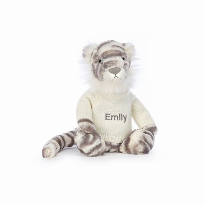 Jellycat Bashful Snow Tiger with Cream Jumper Australia | 703896KRJ